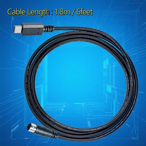 USB-C TO MINI-DIN 7 MALE MIDI Cable for IK Multimedia IRIG Series ، IRIG HD ، IRIG HD-A ، IRIG KEYS ، IRIG I/O 25/49 ، IRIG MIDI 2 Pro ، IRIG PRO DUO ، IRIG PRO I/O STREAM (USB-C ، 5.9FT) in Kuwait