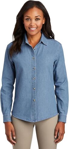 Port & Company Women's Long Sleeve Value Denim Shirt in Saudi Arabia