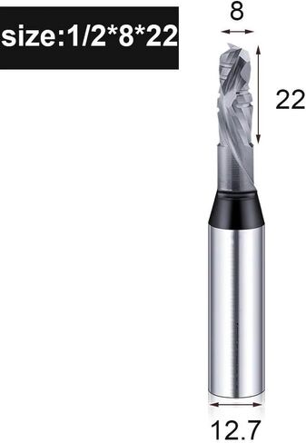 12.7mm Shank 3 Flutes TCT Straight Router Bit 3-blade Cutting CNC Milling Cutter Carbide Cutter For Wood MDF Multilayer Particle Board(12.7x7x30) in Kuwait