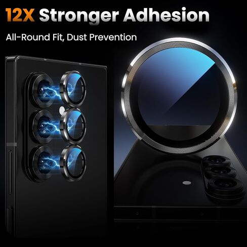 YWXTW [2025 Original Like for Samsung Galaxy S25 Ultra Camera Lens Protector ، [Ultra-Shin & 6x Stronger] S25 Ultra Camera Cover ، 9H Presced Glass Proghed Metorged (Titanium Blue) in Kuwait