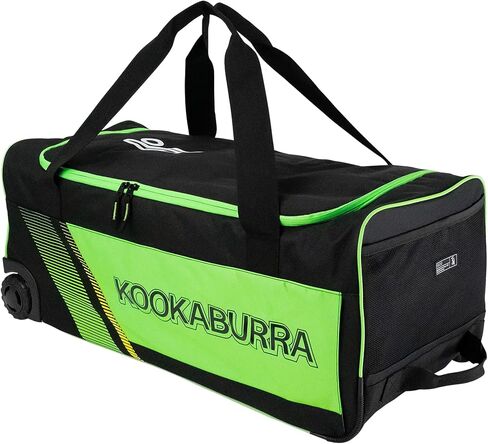 Kookaburra 9500 Wheelie Cricket Bag - Black/Neon Green in Saudi Arabia