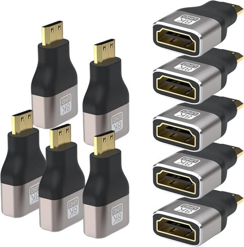 Mini HDMI إلى محولات HDMI 2 حزمة ، ثنائية الاتجاه عالية السرعة 8K HDMI أنثى إلى محول الذكور MINI HDMI 48GBPS مع 8K@60Hz ، 4K@144Hz ، متوافق مع شاشة محمولة ، كاميرا كاميرا ، DSLR ، المحفوظات المحفوظة in Saudi Arabia