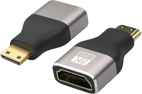 Mini HDMI إلى محولات HDMI 2 حزمة ، ثنائية الاتجاه عالية السرعة 8K HDMI أنثى إلى محول الذكور MINI HDMI 48GBPS مع 8K@60Hz ، 4K@144Hz ، متوافق مع شاشة محمولة ، كاميرا كاميرا ، DSLR ، المحفوظات المحفوظة in Saudi Arabia