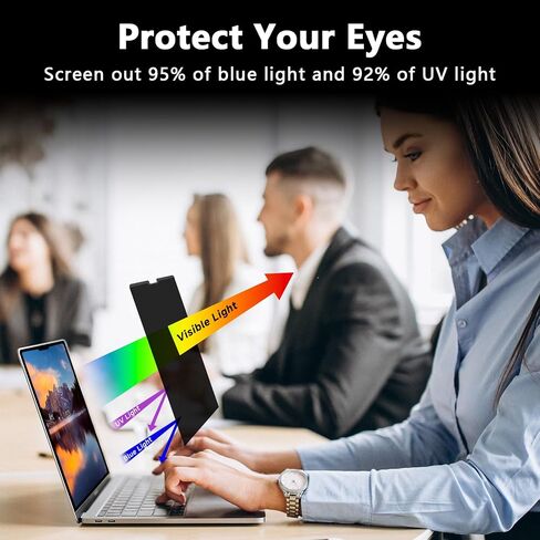 Magnetic Laptop Privacy Screen for Microsoft Surface Laptop 7th Gen 15 inch, Removable Anti Blue Light Glare Screen Protector Filter for Eyes, Anti Spy and Easy Install Sheild for Mictosoft Computer in Saudi Arabia
