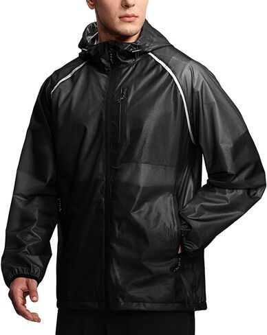 SWISSWELL Mens Cycling Rain Jacket Waterproof Lightweight Windbreaker Jackets for Men Raincoat with Hood in Saudi Arabia