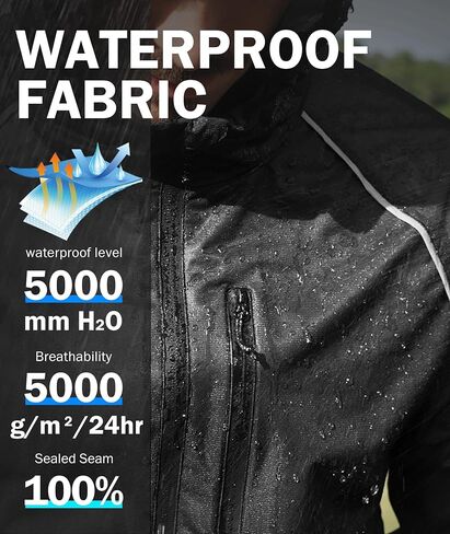 SWISSWELL Mens Cycling Rain Jacket Waterproof Lightweight Windbreaker Jackets for Men Raincoat with Hood in Saudi Arabia