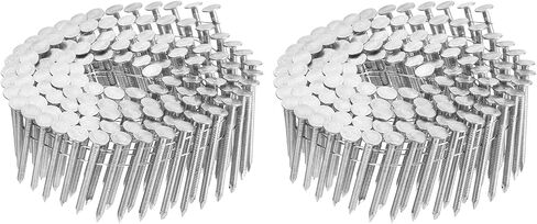 uxcell 480 Count Siding Nails 1-3/4"x0.12" 15-Degree 304 Stainless Steel Ring Shank Full Round Head Collated Wire Coil for Lath and Sheathing Materials in Saudi Arabia