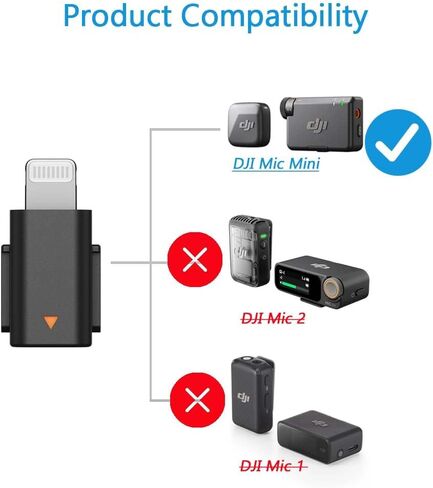 Original Mobile Phone Adapter for DJI Mic 2 (Lightning) - Compatible with DJI Mic 2 Receiver and iPhone 14/13 Series in Saudi Arabia