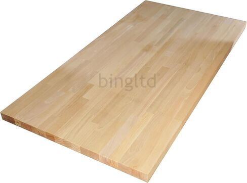 bingltd- 8 ft x 25 in x 1.5 in Unfinished Birch Solid Wood Butcher Block Countertop With Square Edge in Kuwait