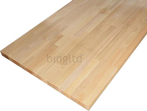 bingltd- 8 ft x 25 in x 1.5 in Unfinished Birch Solid Wood Butcher Block Countertop With Square Edge in Kuwait