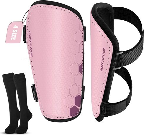 Soccer Shin Guards for Kids Youth Toddler, Shin Defender Shin Guards and Long Soccer Socks for Adults Boys Girls, Shin Pads & Sleeves Equipment - Football Gear for 3 5 4-6 7-9 10-12 Years Old Children in Kuwait