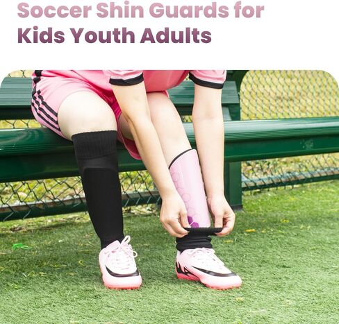 Soccer Shin Guards for Kids Youth Toddler, Shin Defender Shin Guards and Long Soccer Socks for Adults Boys Girls, Shin Pads & Sleeves Equipment - Football Gear for 3 5 4-6 7-9 10-12 Years Old Children in Kuwait