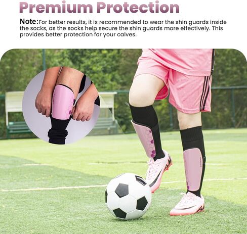 Soccer Shin Guards for Kids Youth Toddler, Shin Defender Shin Guards and Long Soccer Socks for Adults Boys Girls, Shin Pads & Sleeves Equipment - Football Gear for 3 5 4-6 7-9 10-12 Years Old Children in Kuwait