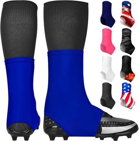 Exxact Sports Spats Football Cleat Covers - Keep Your Laces Tied and Cleats Clean, Football Spats for Cleats, Perfect for Baseball, Soccer, Lacrosse, Hockey - Adult & Youth Sizes in Saudi Arabia