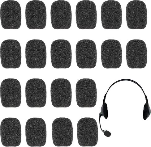 15Pcs Mini Microphone Covers Foam, Lapel Headset Microphone Windscreen Black Sponge Mic Cover for Variety of Headset Microphones in Saudi Arabia
