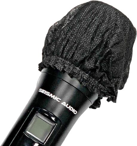 Seismic Audio SA-MicDC - 50 Pairs of Disposable Universal Microphone Covers - Fits Standard O and U Shaped Mics - 100 pcs Total in Saudi Arabia