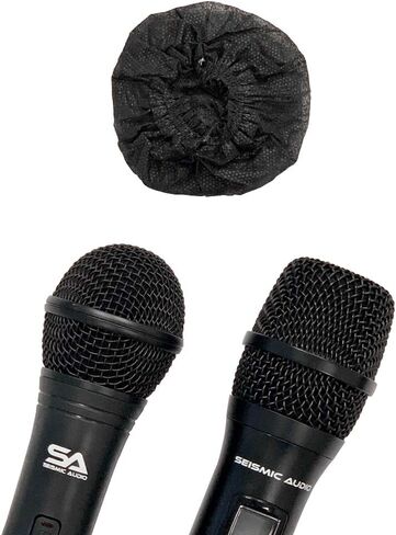 Seismic Audio SA-MicDC - 50 Pairs of Disposable Universal Microphone Covers - Fits Standard O and U Shaped Mics - 100 pcs Total in Saudi Arabia