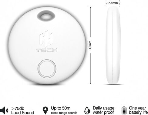 HH-Tech Bluetooth Tracker (Pack-2 Black+White) For Android Devices Works with Google Find My, Find Hub, Tracker, Item Finder, Easily Track Your Wallet, Bag, Suitcase, and More (Android only) in Saudi Arabia