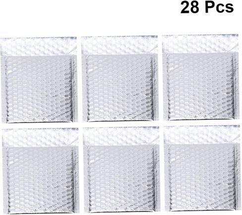 28PCS Silver Aluminum Film Bubble Bags Waterproof Shockproof Packaging Envelopes Small Mailing Pouches for Shipping and Logistics in Saudi Arabia