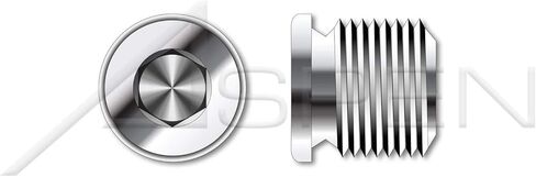 (9 pcs) 1/8"-28, DIN 908, Metric, Threaded Screw Pipe Plugs, Hex Socket Drive, Straight Thread, A4 Stainless Steel in Saudi Arabia