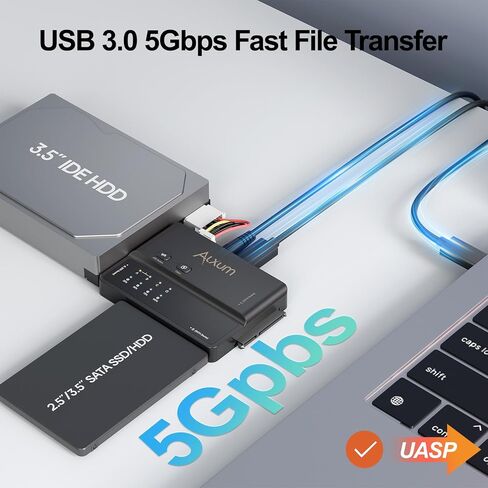 Alxum 3 in 1 Tool-Free PCIE NVME M.2 SATA IDE SSD Enclosure External-10Gbps USB 3.2 Type C Hard Drive Reader for 2230/2242/2260/2280,2.5" /3.5" SATA SSD and 3.5" IDE HDD in Saudi Arabia