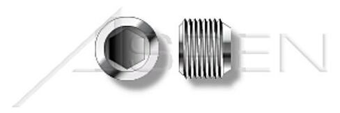 (9 pcs) 3/8"-19 X 10mm, DIN 906, Metric, Pipe Plugs, Hex Socket Drive, Conical Tapered Thread, A4 Stainless Steel in Kuwait