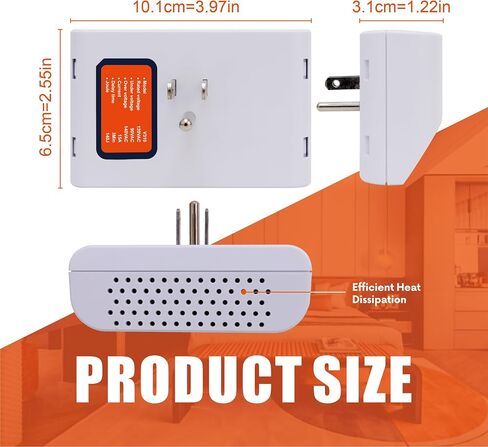 Surge Protector for Home Appliances, 120V 15A Voltage Protector Outlet with 140J Lightning Protection, Wall Overload & Power Surge Protection Plug for Refrigerator, TV, Computer, Washing Machine in Kuwait