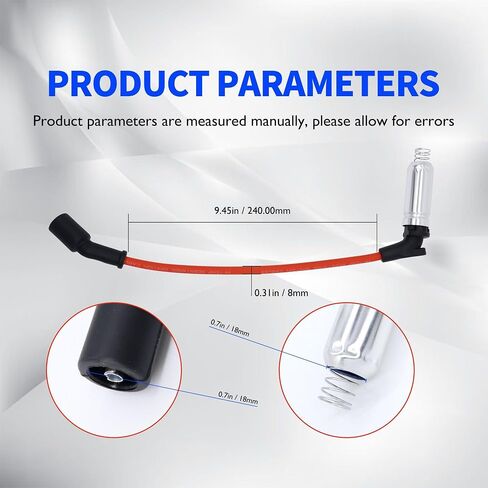 238057s سلك توصيل شرارة متوافق مع Kohler K91 4 HP ، K141 6 HP ، K161 7 HP ، K181 8 HP ، K241 10 HP ، K301 12 HP ، K321 14 HP ، K341 16 HP ، K361 18 HP ، K532 20 HP ، K582 23 HP ، in Kuwait