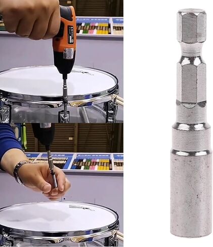 Silver Drum Key Chain Steel Drum Tuning Key Drill Bit Hex Shank Metric Tips Drum Tuning Accessory Drum Tuner Drum Accessories, Drum Set Drum Keys and Wrenches in Saudi Arabia