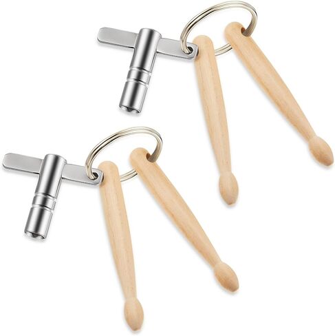 2 قطعت Mini Drumsticks مفاتيح الأسطوانة مفاتيح الأسطوانة الخشبية مع Drumstick مع Universal Trup Tuning مفتاح أدوات الإيقاع in Kuwait