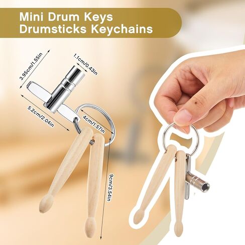 2 قطعت Mini Drumsticks مفاتيح الأسطوانة مفاتيح الأسطوانة الخشبية مع Drumstick مع Universal Trup Tuning مفتاح أدوات الإيقاع in Kuwait