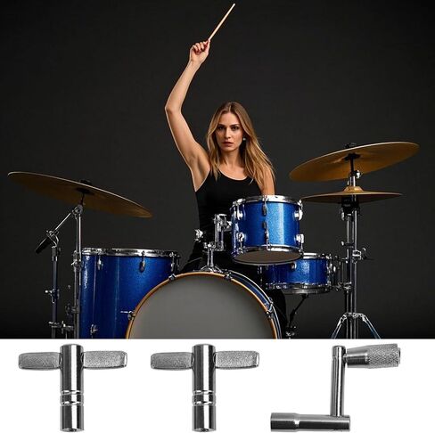 Drum Key Drill Bit Set, 6pcs Standard Square Lug Drum Key & 2pcs Fast Rotary Drum Keys Music Tuning Accessories for Turning Drum in Saudi Arabia
