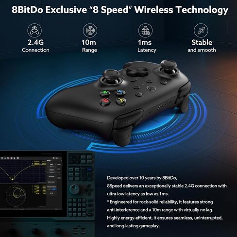 8BitDo Ultimate 2 Wireless Controller with TMR Joysticks for Windows & Android, Gaming Controller with Switchable Hall Effect/Tactile Triggers, RGB Fire Ring, 8Speed Wireless Tech, Charging Dock, White in Saudi Arabia