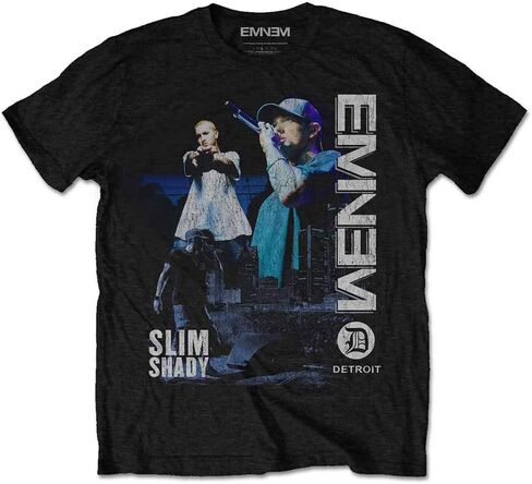 Eminem Men's Detroit Slim Fit T-Shirt Black in Saudi Arabia