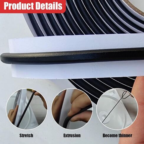 8MM 13FT Butyl Sealant Tape, Waterproof Sound RV Headlight Sealant Rope, Butyl Rubber Sealant Tape for Car RV Truck Marine, Caulk Strip for Window Door Windshield in Saudi Arabia