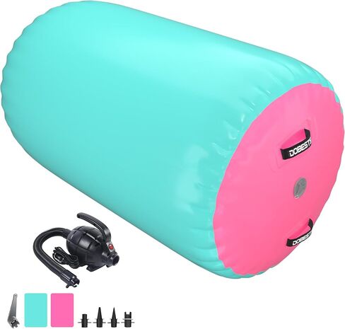 Air Roller Gymnastics Barrel Back Handspring Trainer Tumbling Barrel Yoga Barrel Mat with Electric Air Pump in Kuwait