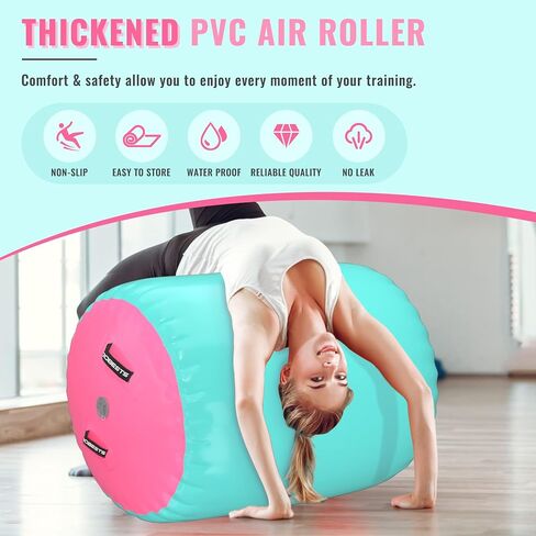 Air Roller Gymnastics Barrel Back Handspring Trainer Tumbling Barrel Yoga Barrel Mat with Electric Air Pump in Kuwait