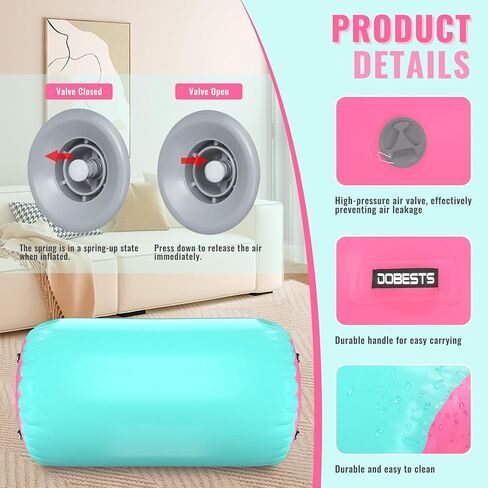 Air Roller Gymnastics Barrel Back Handspring Trainer Tumbling Barrel Yoga Barrel Mat with Electric Air Pump in Kuwait