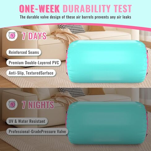 Air Roller Gymnastics Barrel Back Handspring Trainer Tumbling Barrel Yoga Barrel Mat with Electric Air Pump in Kuwait