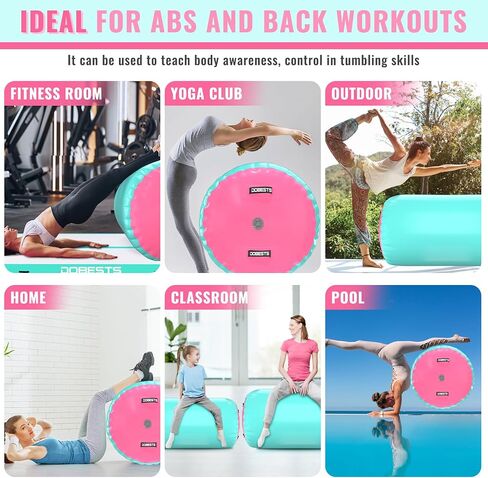 Air Roller Gymnastics Barrel Back Handspring Trainer Tumbling Barrel Yoga Barrel Mat with Electric Air Pump in Kuwait