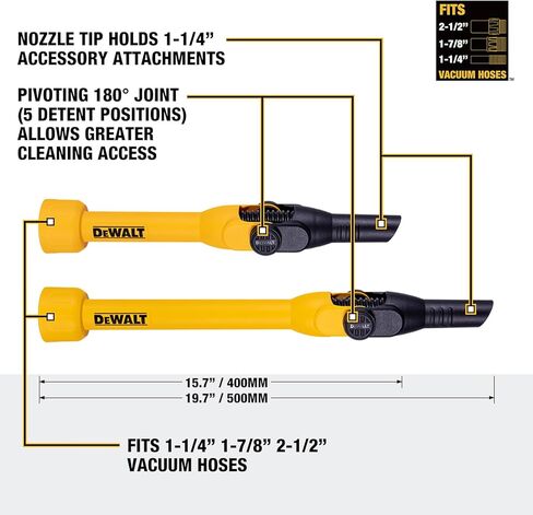 DEWALT 3-in-1 PRO 8 قطعة طقم مرفقات فراغ رطب/جاف مع حقيبة ملحق لتنظيف وتوفير الطاقة الفعال ، متوافق مع معظم الفخار الرطب/الجاف ، DXVA00-0801 in Kuwait