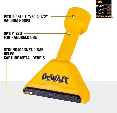 DEWALT 3-in-1 PRO 8 قطعة طقم مرفقات فراغ رطب/جاف مع حقيبة ملحق لتنظيف وتوفير الطاقة الفعال ، متوافق مع معظم الفخار الرطب/الجاف ، DXVA00-0801 in Kuwait
