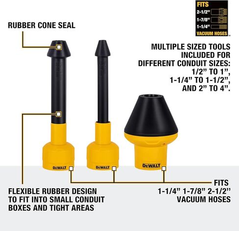DEWALT 3-in-1 PRO 8 قطعة طقم مرفقات فراغ رطب/جاف مع حقيبة ملحق لتنظيف وتوفير الطاقة الفعال ، متوافق مع معظم الفخار الرطب/الجاف ، DXVA00-0801 in Kuwait