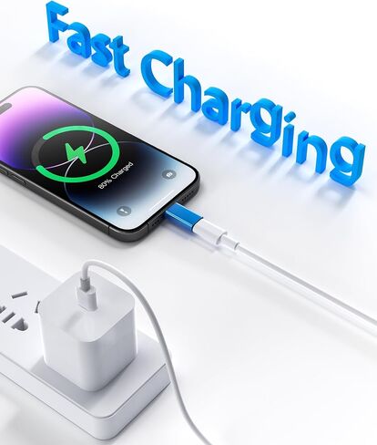 LERTOSEN MFi Certified USB C to Lightning Adapter 4-Pack | 27W Fast Charging & Data Sync, For iPhone 14/13/12/Pro/Max,iPad,AirPods, With Anti-Loss Lanyard,20000+Plug, Not for Audio/OTG in Saudi Arabia