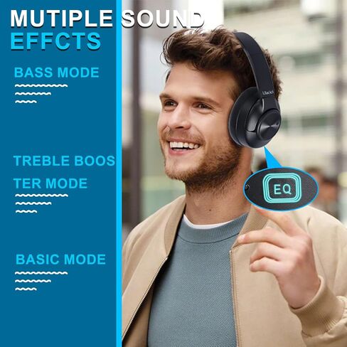 Active Noise Cancelling Headphones: Hybrid Bluetooth Headphones Over Ear with HiFi Audio - Wireless Headset 60H Playtime for Android Bluetooth Devices (Silver) in Saudi Arabia