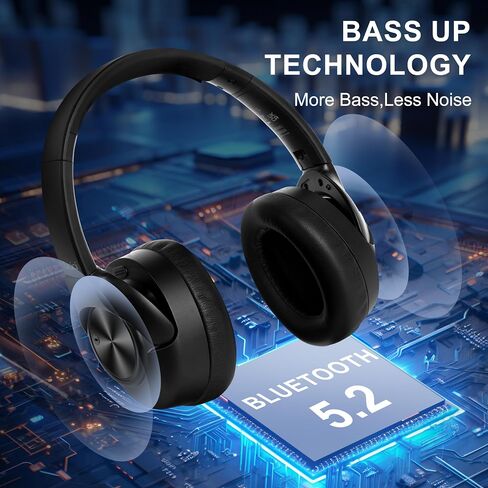 Active Noise Cancelling Headphones: Hybrid Bluetooth Headphones Over Ear with HiFi Audio - Wireless Headset 60H Playtime for Android Bluetooth Devices (Silver) in Saudi Arabia