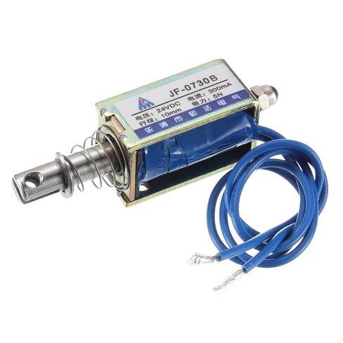MECCANIXITY DC 24V 0.3A Solenoid Electromagnet Push Pull Type 5N 10mm Stroke Solenoid Actuator Open Frame Linear Motion JF-0730B Magnet Solenoid in Kuwait