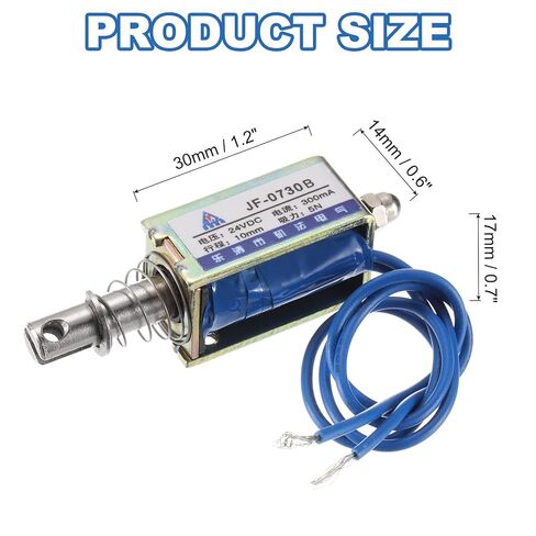 MECCANIXITY DC 24V 0.3A Solenoid Electromagnet Push Pull Type 5N 10mm Stroke Solenoid Actuator Open Frame Linear Motion JF-0730B Magnet Solenoid in Kuwait