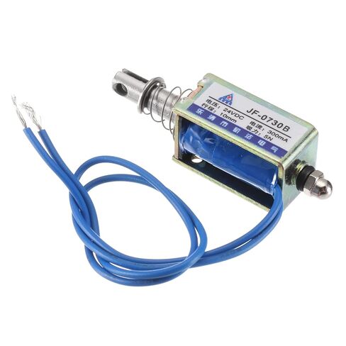 MECCANIXITY DC 24V 0.3A Solenoid Electromagnet Push Pull Type 5N 10mm Stroke Solenoid Actuator Open Frame Linear Motion JF-0730B Magnet Solenoid in Kuwait