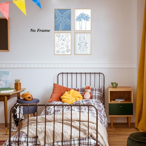 قوارب Wades Beach Coastal Shell المطبوعات الفنية غير المطلقة ، صدف شاطئ الملصقات الساحلية والمطبوعات ديكور جدار الفن ، صدف ديكور الجدار العصري للبحيرة منزل غرفة نوم. in Kuwait